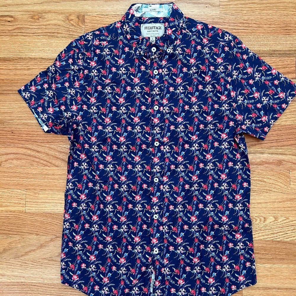 Report Collection - Floral Print Men's S Shirt, Heritage